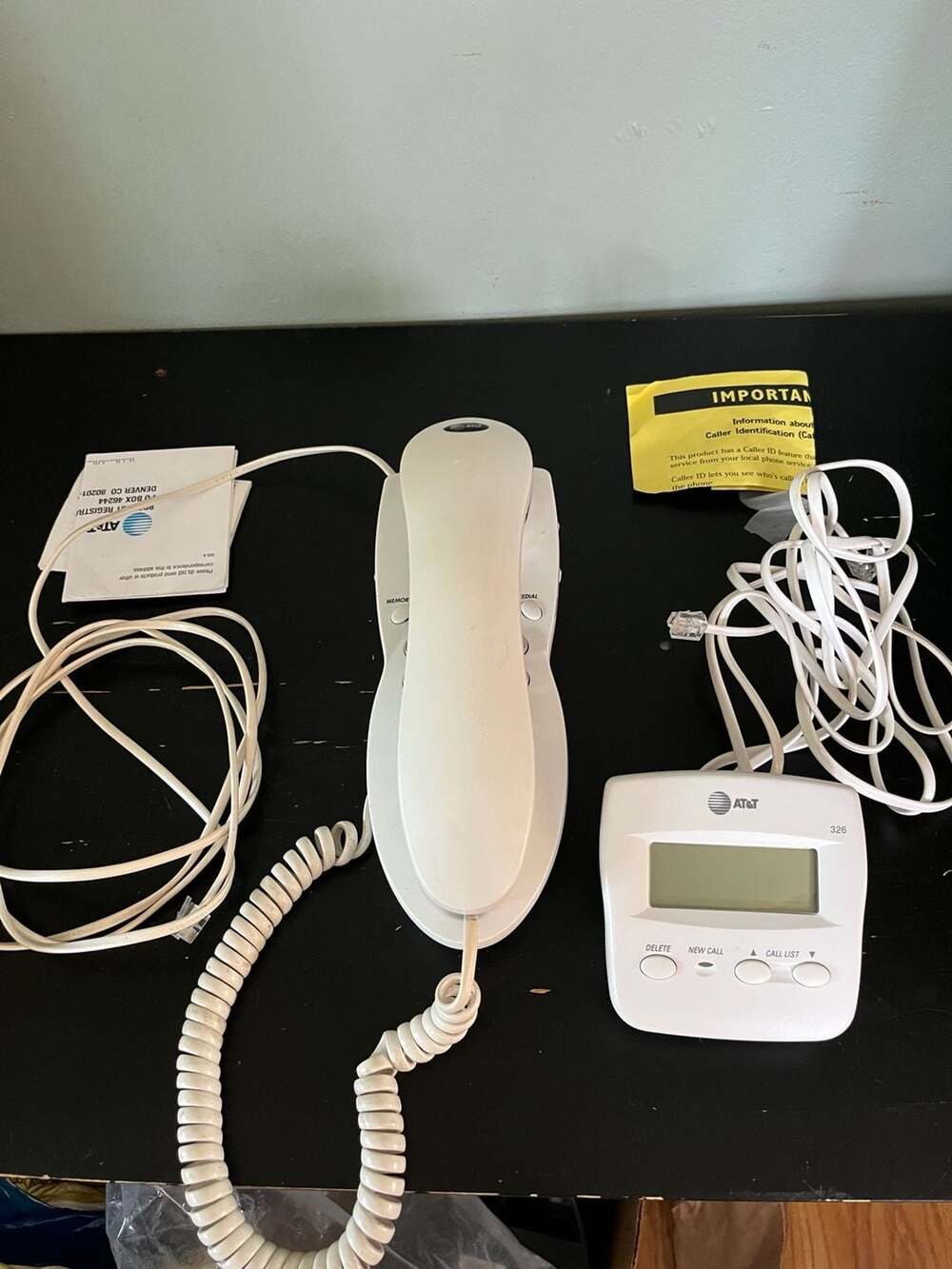 AT&T Slimline Corded Phone and 326 Caller ID Display Bundle